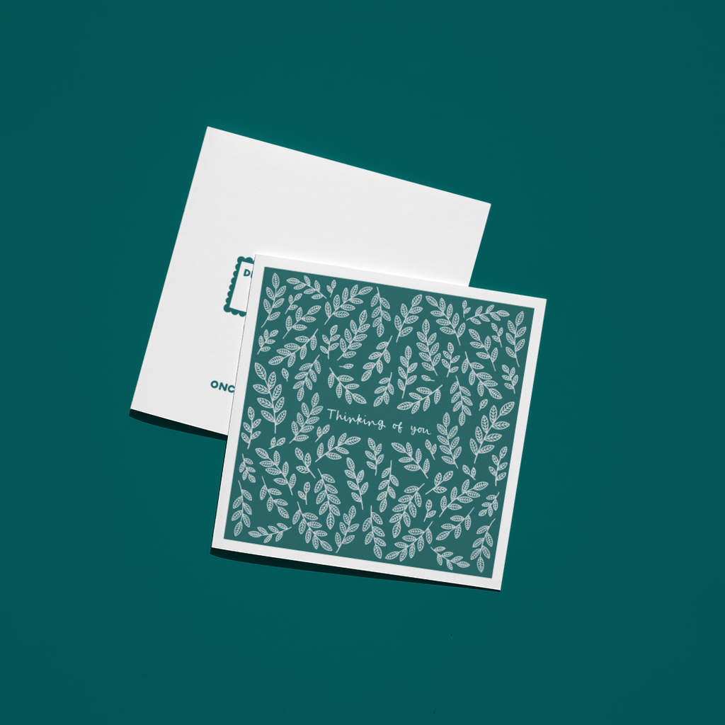 Thinking of you - Hand printed greeting card - Once upon a dandelion